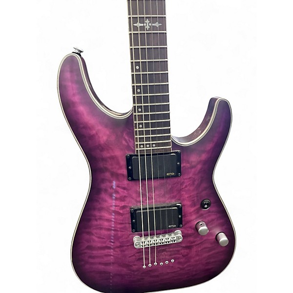 Used Schecter Guitar Research C1 Platinum Purple Solid Body Electric Guitar