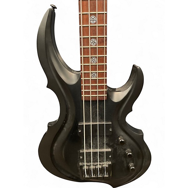 Used ESP TA-204FRX Tom Araya Signature Flat Black Electric Bass Guitar