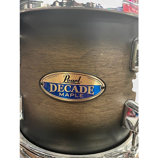 Used Pearl 7 Piece Decade Maple 7-piece Shell Pack Satin Charcoal Burst Drum Kit