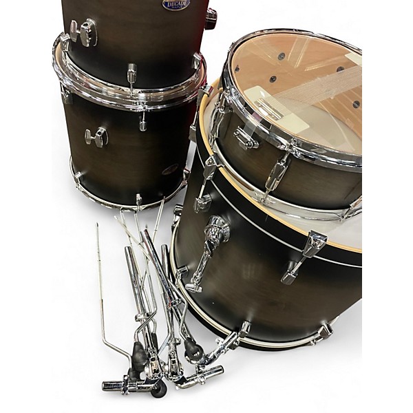 Used Pearl 7 Piece Decade Maple 7-piece Shell Pack Satin Charcoal Burst Drum Kit