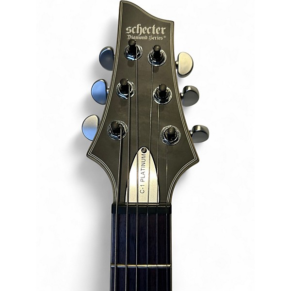 Used Schecter Guitar Research C1 Platinum Trans Black Solid Body Electric Guitar