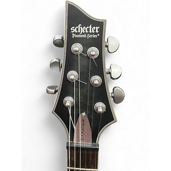 Used Schecter Guitar Research C1 Platinum Translucent Black Solid Body Electric Guitar