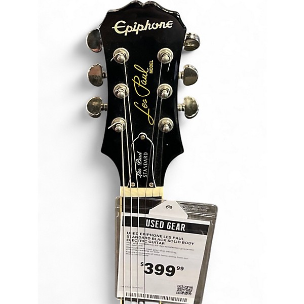 Used Epiphone Les Paul Standard Black Solid Body Electric Guitar