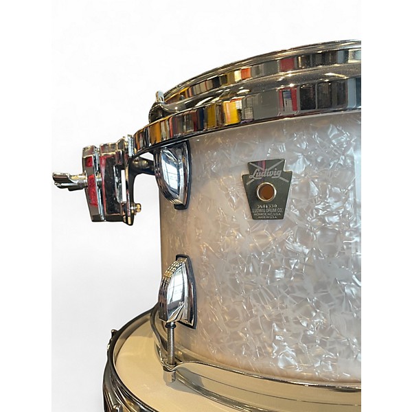 Used Ludwig 3 Piece Classic Maple WHITE MARINE PEARL Drum Kit