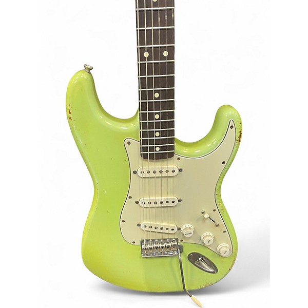 Used Parts DOUBLE CUT AGED GREEN Solid Body Electric Guitar