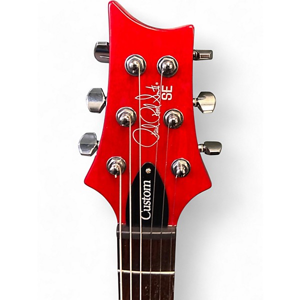 Used 2020s PRS SE Custom 24 RUBY RED FLAME Solid Body Electric Guitar