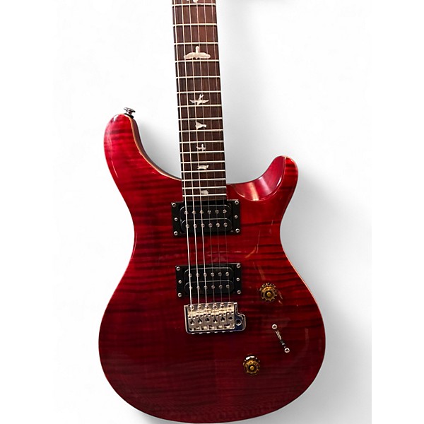 Used 2020s PRS SE Custom 24 RUBY RED FLAME Solid Body Electric Guitar