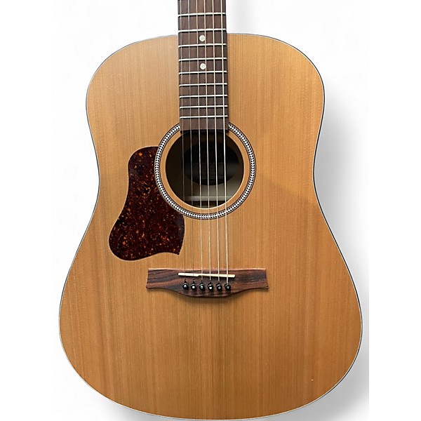 Used Seagull s6 cedar left handed Natural Acoustic Guitar