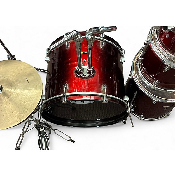 Used SPL 5 Piece KICKER 5 PIECE Metallic Red Drum Kit