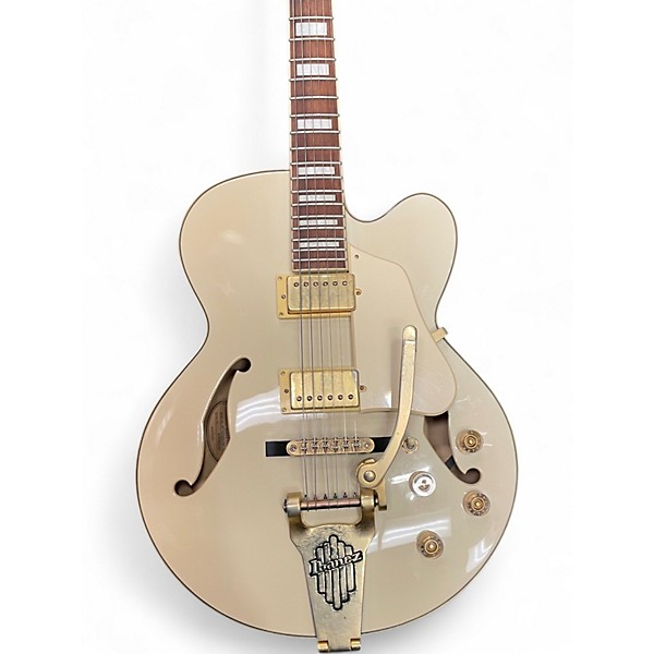 Used Ibanez AF75T Antique White Hollow Body Electric Guitar