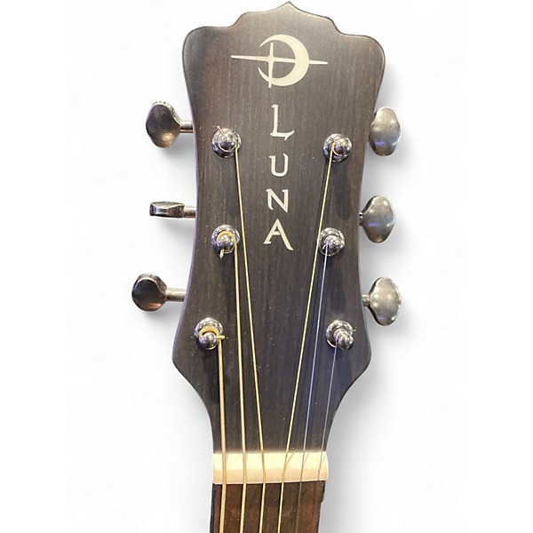 Used Luna Vintage Dreadnought Cutaway Acoustic Electric - Solid Top Mahogany Acoustic Electric Guitar