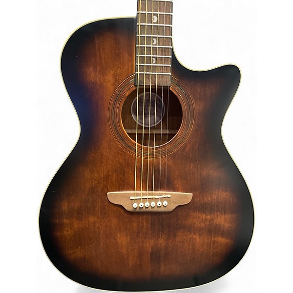 Used Luna Vintage Dreadnought Cutaway Acoustic Electric - Solid Top Mahogany Acoustic Electric Guitar