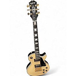 Used Epiphone Les Paul Custom Blackback Antique Ivory Solid Body Electric Guitar
