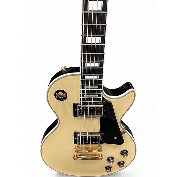 Used Epiphone Les Paul Custom Blackback Antique Ivory Solid Body Electric Guitar