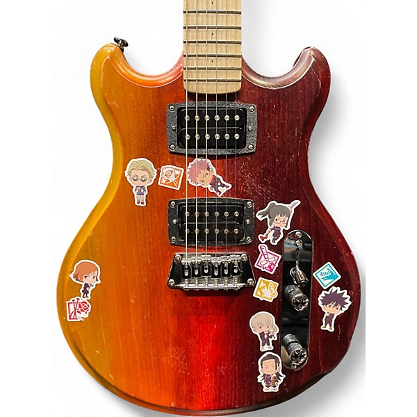 Used Guitar Build Workshop Custom Red to Yellow Gradient Solid Body Electric Guitar