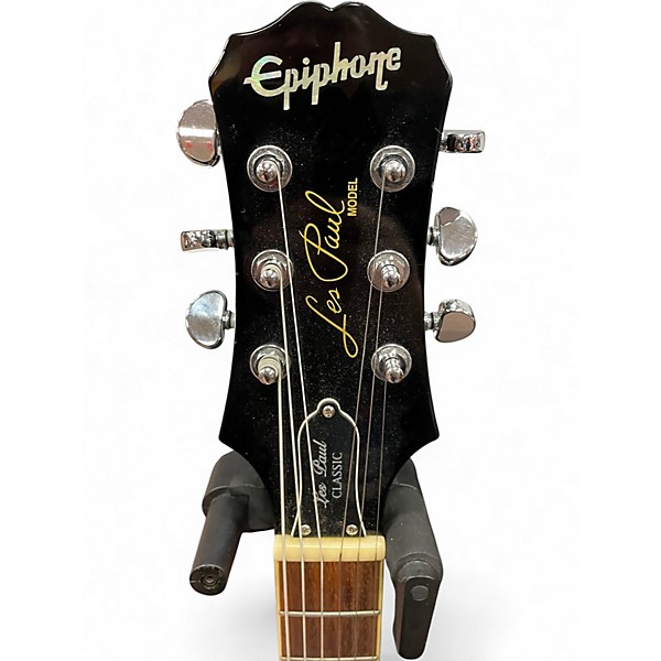 Used Epiphone Les Paul Classic QUILT Black Solid Body Electric Guitar