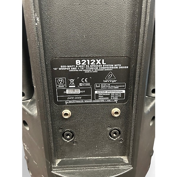 Used Behringer B212XL 12in 2-Way 800W Unpowered Speaker