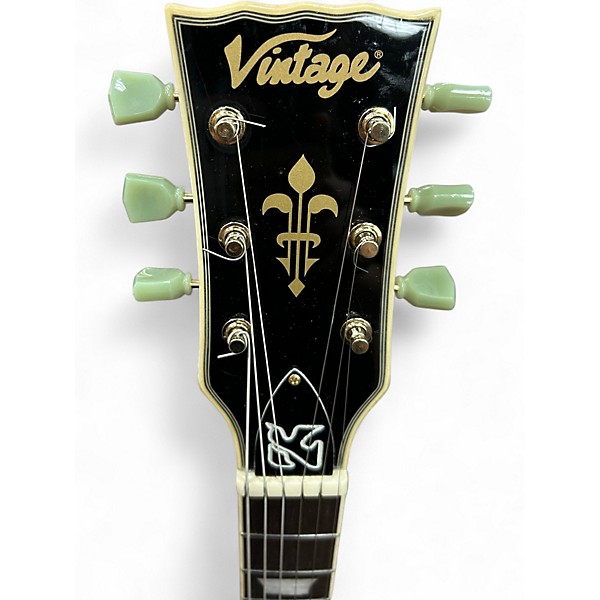 Used Vintage V100 Arctic White Solid Body Electric Guitar