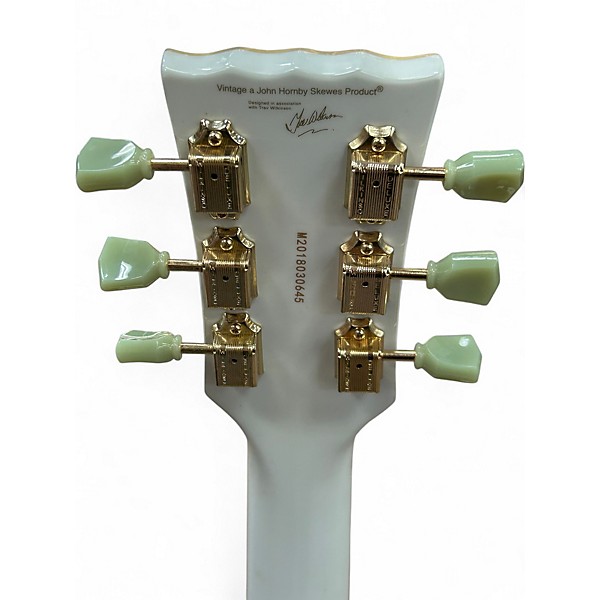 Used Vintage V100 Arctic White Solid Body Electric Guitar