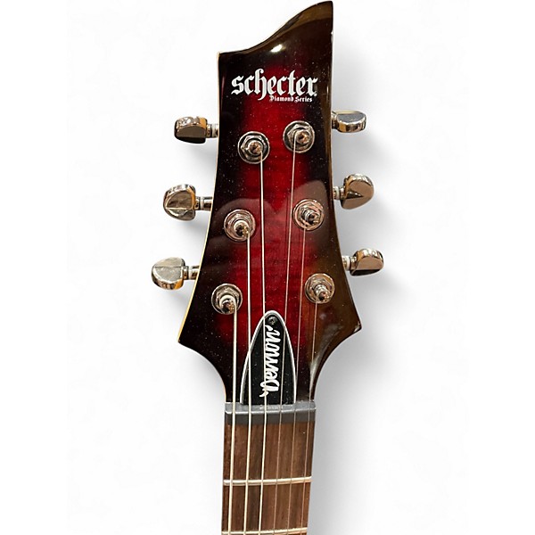 Used Schecter Guitar Research Demon 6 Crimson Red Trans Solid Body Electric Guitar