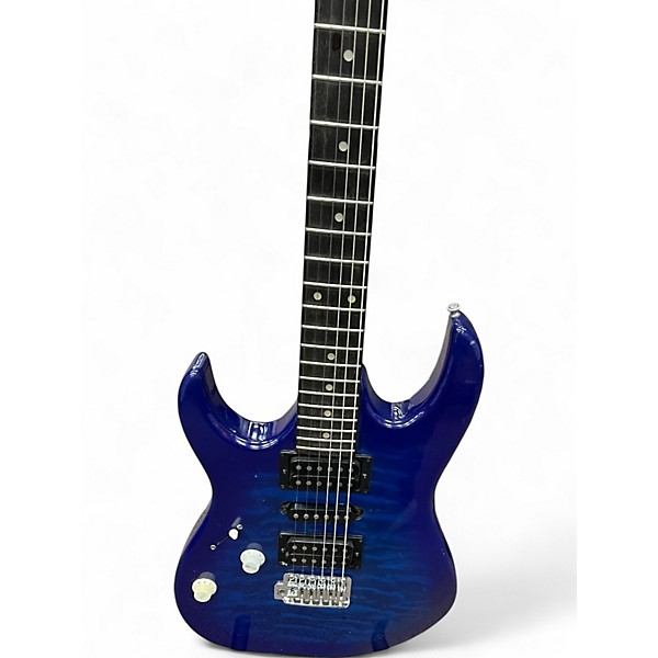 Used Ibanez GIO GRX70QA Left Handed Transparent Blue Solid Body Electric Guitar