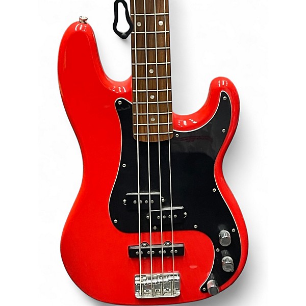 Used Squier Affinity PJ Bass Race Red Electric Bass Guitar