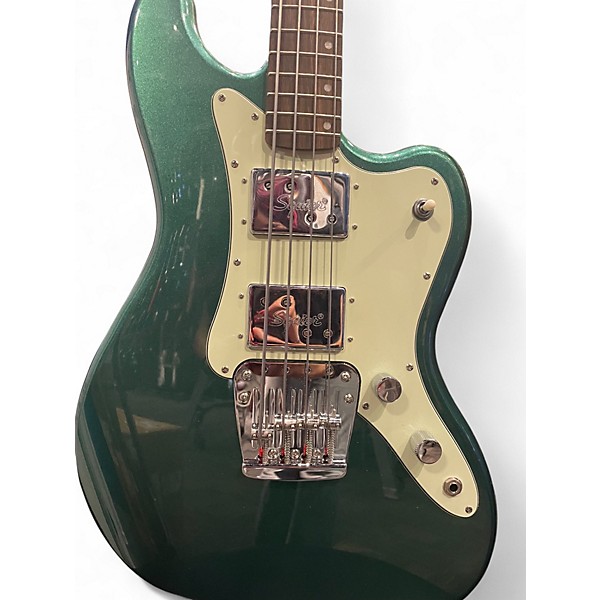 Used Squier Paranormal Rascal Bass HH Sherwood Green Electric Bass Guitar