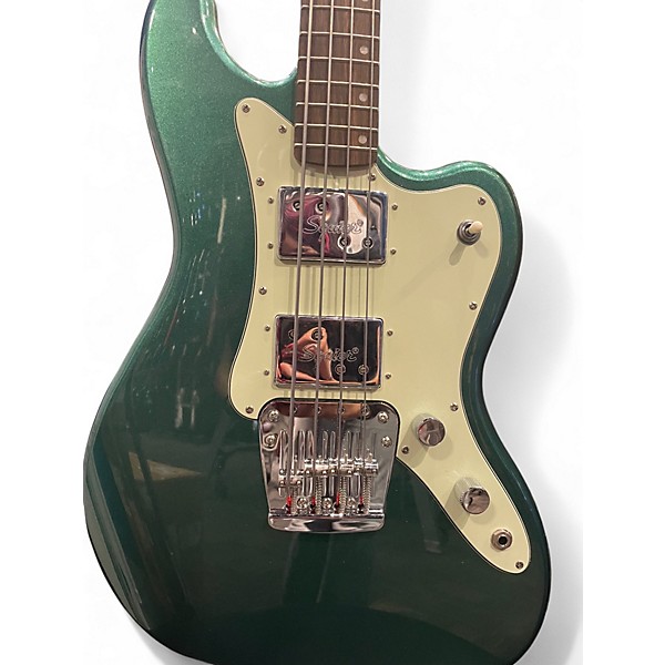 Used Squier Paranormal Rascal Bass HH Sherwood Green Electric Bass Guitar