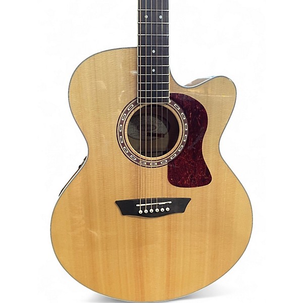 Used Washburn HJ40SCE-0 Natural Acoustic Electric Guitar