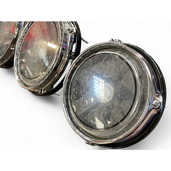 Used Remo 3 Piece Rototoms Clear Acoustic Drum Pack