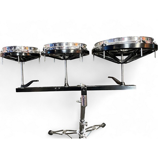 Used Remo 3 Piece Rototoms Clear Acoustic Drum Pack