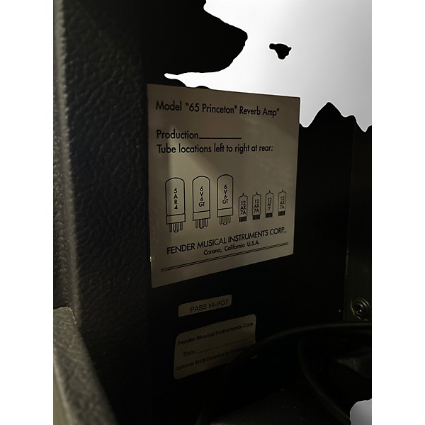 Used Fender 65 Princeton Reverb 1x10 15W Tube Guitar Combo Amp