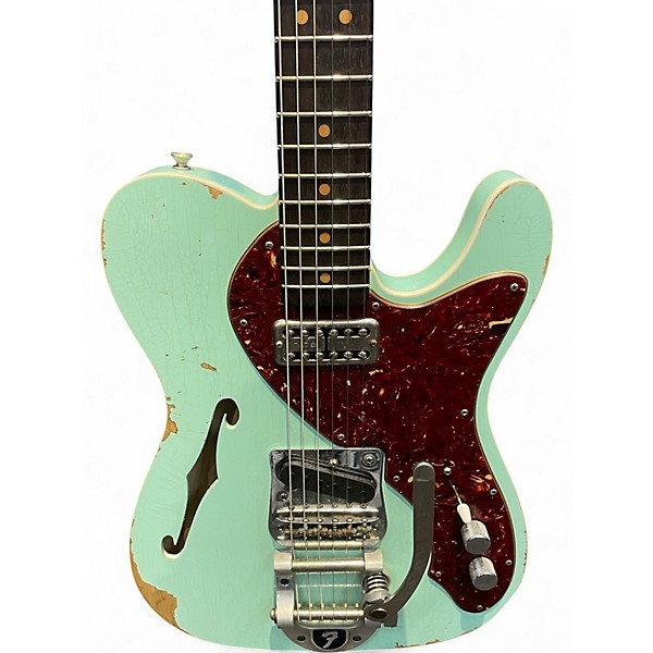 Used Fender Custom Shop Telecaster Thinline Relic TV Jones Surf Green Solid Body Electric Guitar