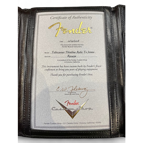 Used Fender Custom Shop Telecaster Thinline Relic TV Jones Surf Green Solid Body Electric Guitar