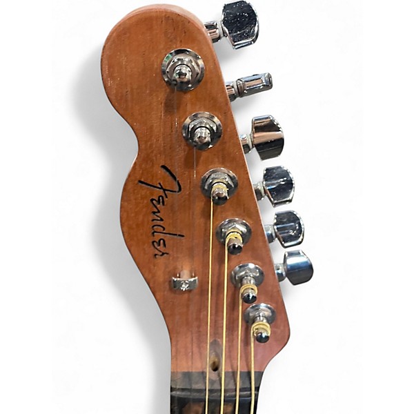 Used Fender American Acoustasonic Telecaster left-handed Natural Acoustic Electric Guitar