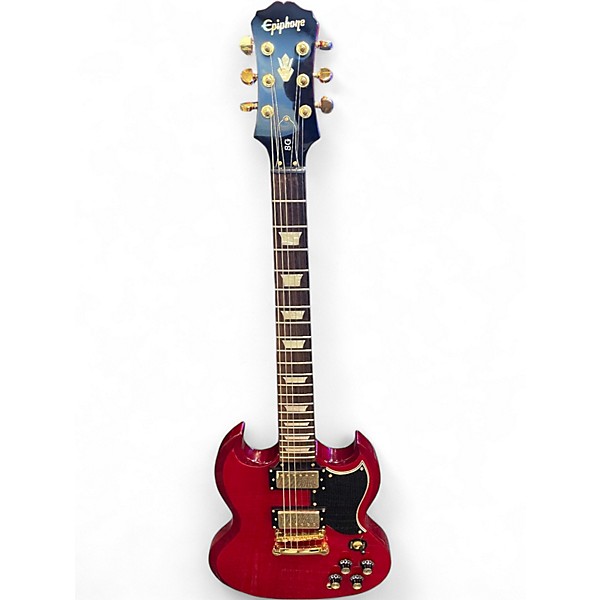 Used Epiphone G-400 DELUXE Trans Red Solid Body Electric Guitar