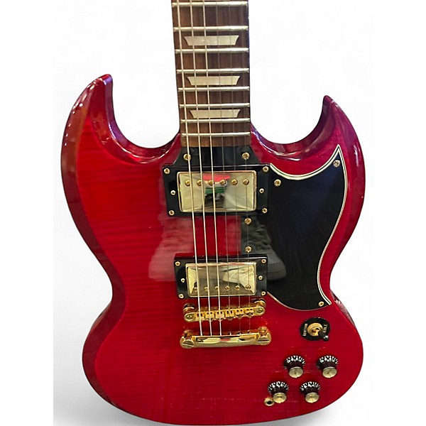 Used Epiphone G-400 DELUXE Trans Red Solid Body Electric Guitar