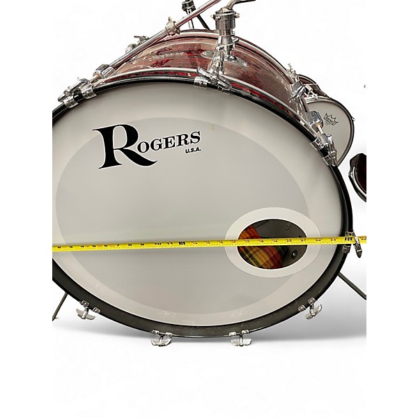 Vintage 1960s Rodgers 3 Piece 3 Piece Kit Red Drum Kit