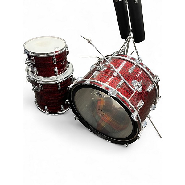 Vintage 1960s Rodgers 3 Piece 3 Piece Kit Red Drum Kit