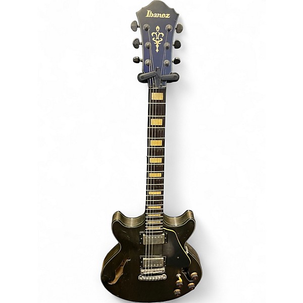 Used Ibanez AMV10A Trans Black Hollow Body Electric Guitar