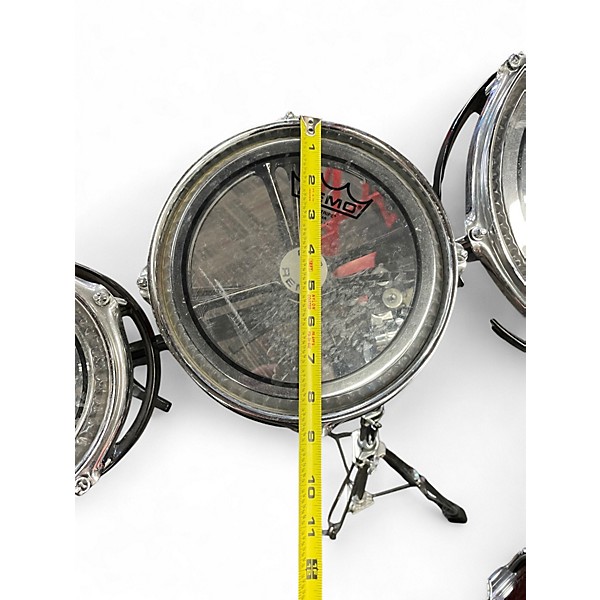 Vintage 1980s Remo 3 Piece Roto tom Black Drum