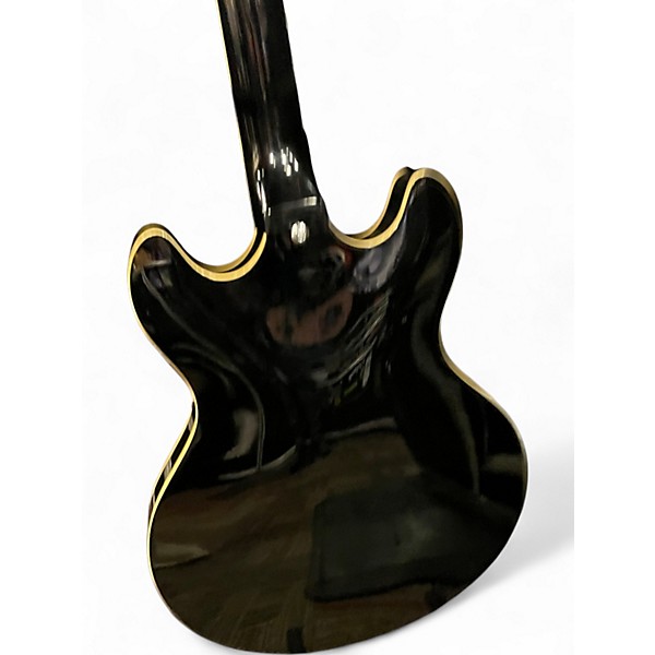 Used D'Angelico Premier Series DC Black Hollow Body Electric Guitar