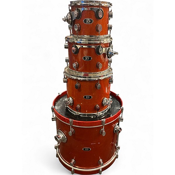 Used PDP by DW 4 Piece X7 series Red Sparkle Drum Kit