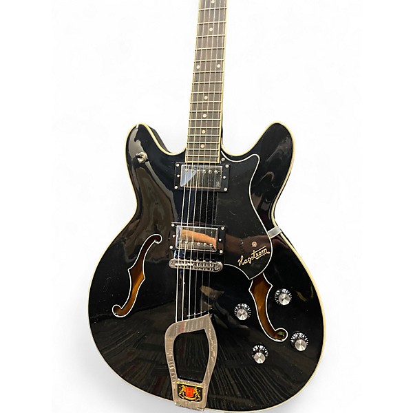 Used Hagstrom Viking Black Hollow Body Electric Guitar