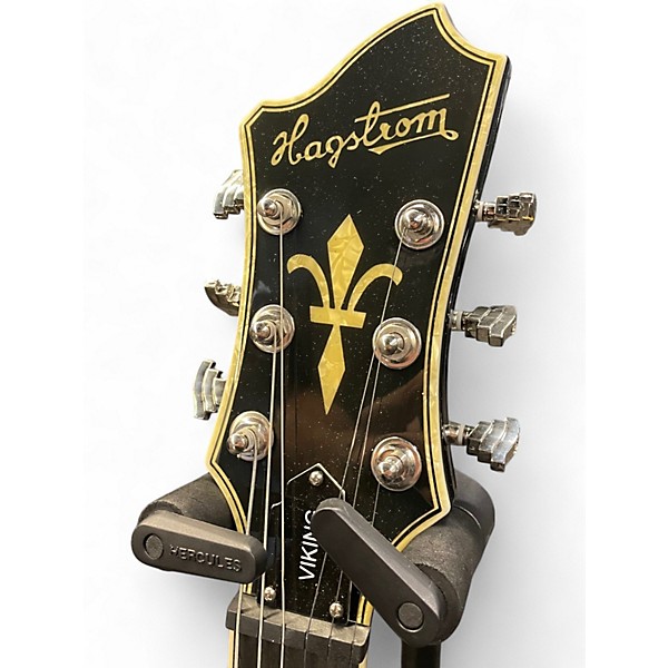 Used Hagstrom Viking Black Hollow Body Electric Guitar