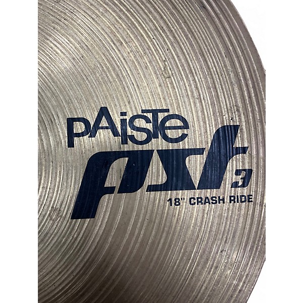 Used Paiste 18in PST3 Crash Ride Cymbal