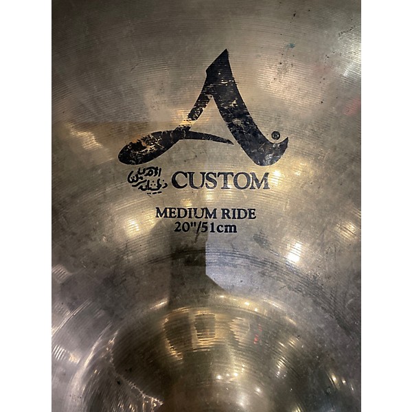 Used Zildjian 20in A CUSTOM MEDIUM RIDE Cymbal
