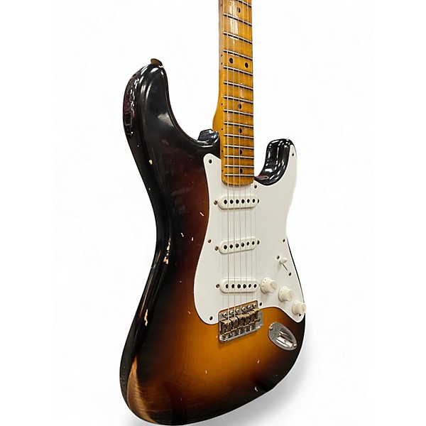 Used Fender 70th Anniversary 1954 Custom Shop Relic Stratocaster 2 Color Sunburst Solid Body Electric Guitar