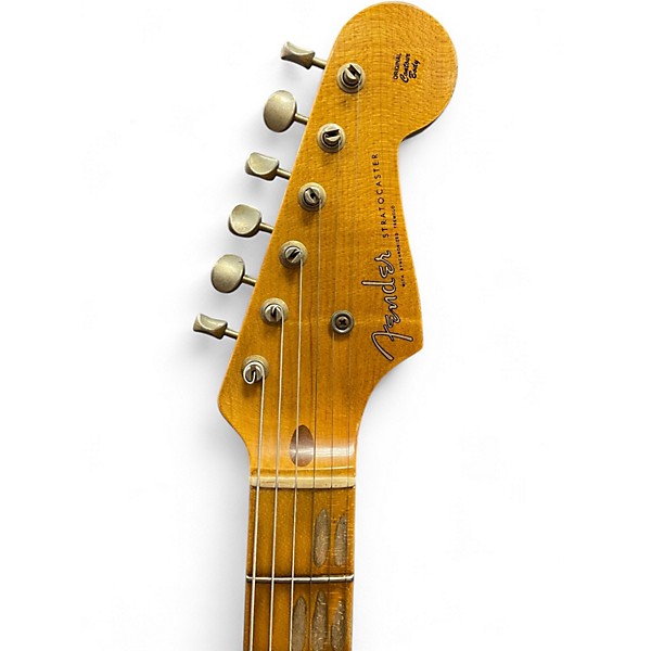 Used Fender 70th Anniversary 1954 Custom Shop Relic Stratocaster 2 Color Sunburst Solid Body Electric Guitar