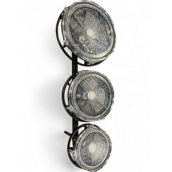 Used Remo 6X14 Roto Toms Black and Silver Roto Toms